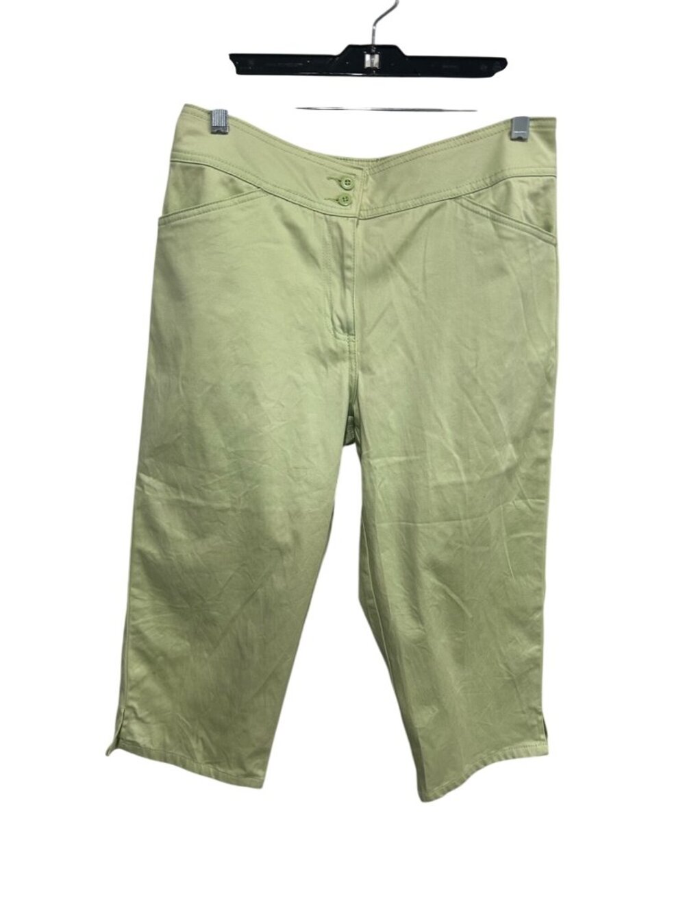 Bill Blass Petite Sage Green Stretch Capri Jeans Women's SZ 8P Boho Cottagecore